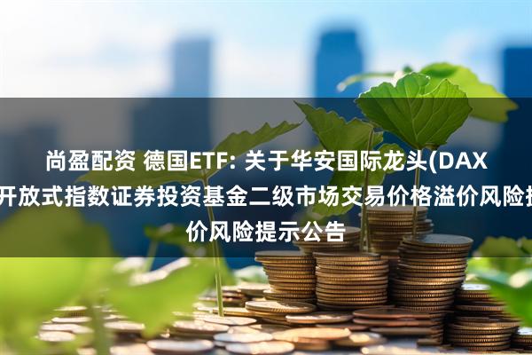 尚盈配资 德国ETF: 关于华安国际龙头(DAX)交易型开放式指数证券投资基金二级市场交易价格溢价风险提示公告