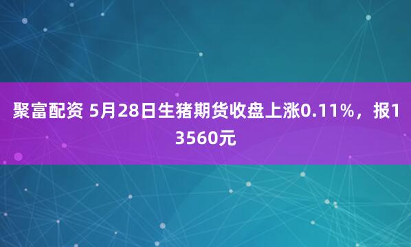 聚富配资 5月28日生猪期货收盘上涨0.11%，报13560元