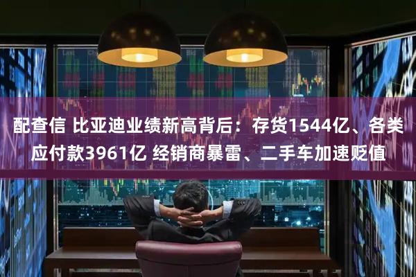 配查信 比亚迪业绩新高背后：存货1544亿、各类应付款3961亿 经销商暴雷、二手车加速贬值