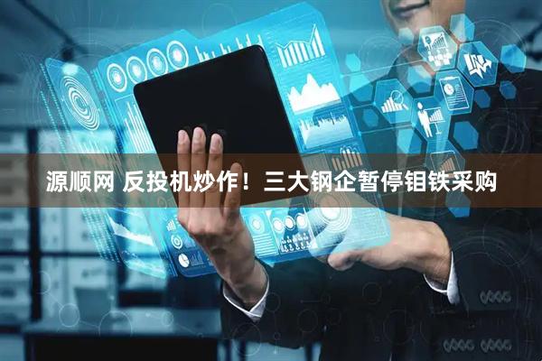 源顺网 反投机炒作！三大钢企暂停钼铁采购