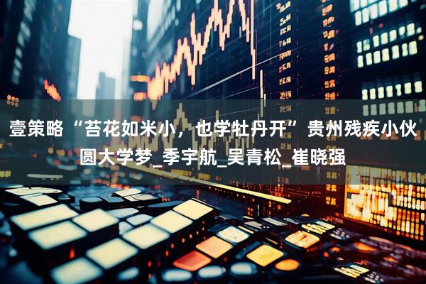 壹策略 “苔花如米小，也学牡丹开” 贵州残疾小伙圆大学梦_季宇航_吴青松_崔晓强