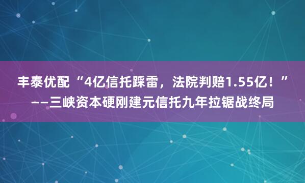 丰泰优配 “4亿信托踩雷，法院判赔1.55亿！”——三峡资本硬刚建元信托九年拉锯战终局