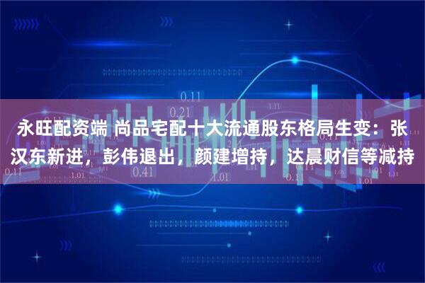 永旺配资端 尚品宅配十大流通股东格局生变:张汉东新进,彭伟退出,颜建增持,达晨财信等减持