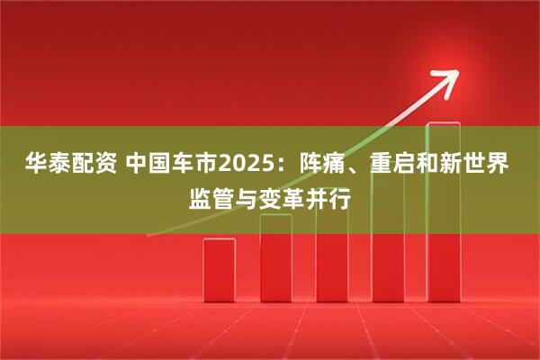 华泰配资 中国车市2025:阵痛、重启和新世界 监管与变革并行
